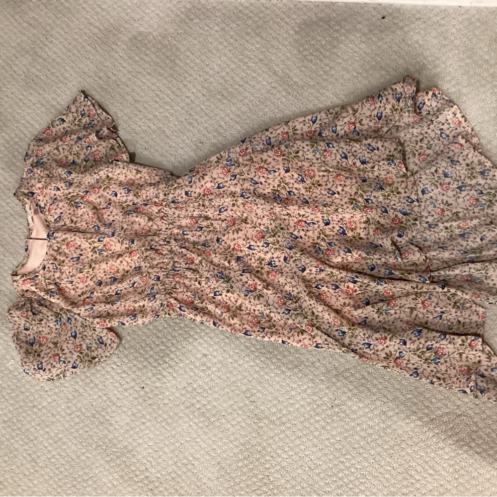 Hayden Pink Floral Puff Sleeve Girls Dress